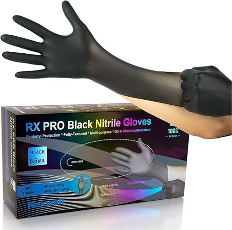 SIZE:L Heavy Duty Disposable Gloves Latex Free|100 Count Powder Free