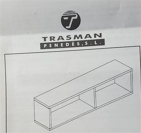 Trasman TV Wall Stand, wood materials, Grey 59.1" X 11.1" - Wooden Grey