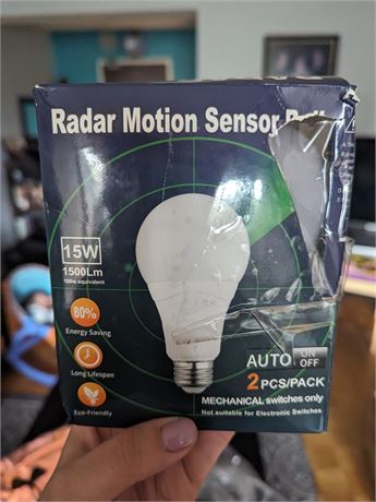 Motion Sensor Light Bulbs - 2 Pack