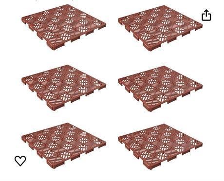 Deck Tiles – 6-Pack Polypropylene Interlocking Patio Tiles – Outdoor Flooring