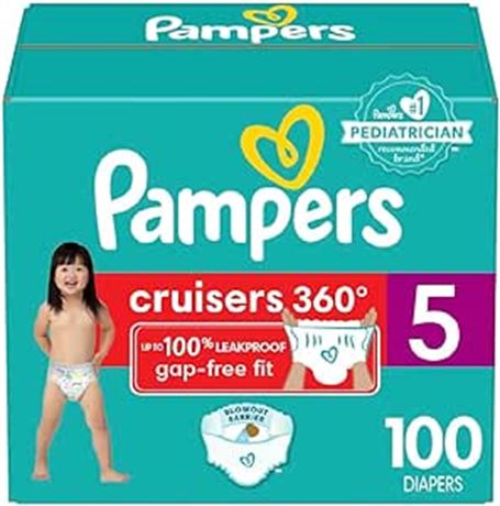 Pampers Cruisers Diapers  Size 5 100 Count