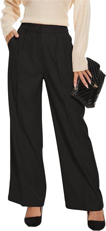 Size: 6R,  Women's Wide Leg Pants High Elastic Waisted in The Back Business Work Trousers Long Straight Suit Pants