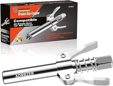 AORRZER Grease Gun Coupler-Upgrade Extra Reach for Recessed Grease Fittings,Stro