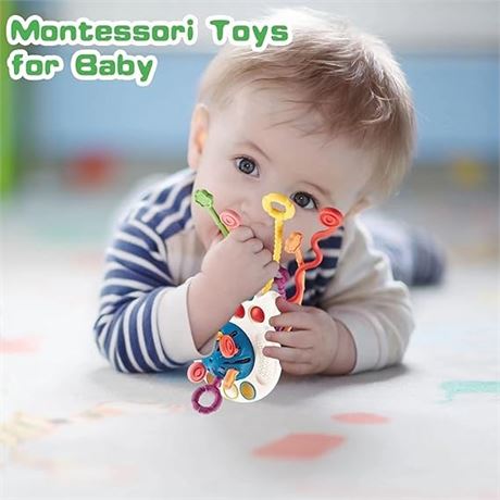 Montessori,Silicone Pull String Interactive Toy