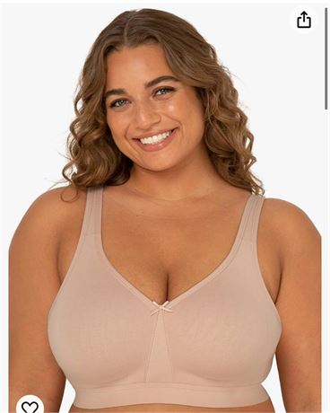 Fruit of the Loom Fit for Me Women's Plus-Size Wireless Cotton Bra,