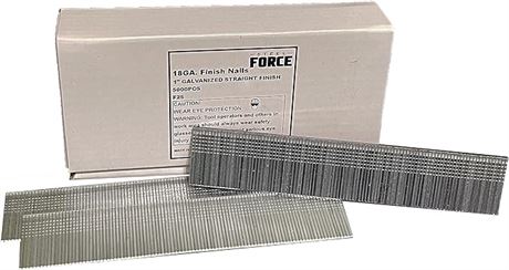 5,000-Pack Steel Force F25 18 Gauge 1 Inch Length Straight Galvanized Brad Nails