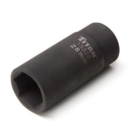 Titan Tools 15328 28mm 1/2 Drive 6 Point Axle Nut Socket