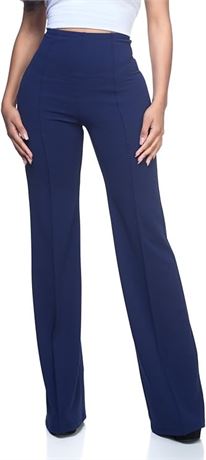 XXLARGE - Cemi Ceri Women's High Waist Dress Pants, NAVY