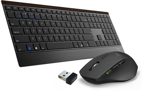 Wireless Keyboard and Mouse Combo - RAPOO 9500M Multi-Device Wireless Keyboard a