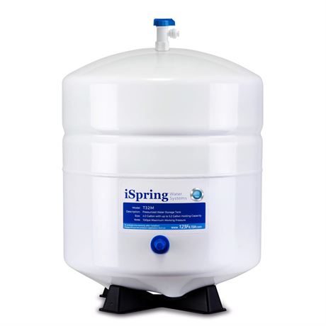 iSpring T32M Pressurized Water Storage Tank with Ball Valve for Reverse Osmosis