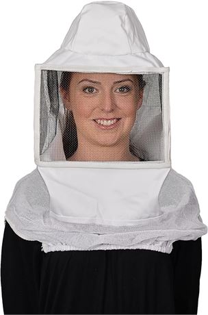 Humble Bee 212 Polycotton Beekeeping Veil with Square Hat , Crystal White