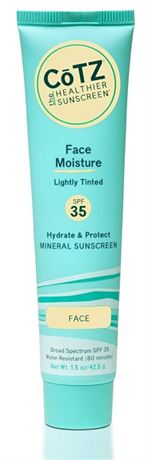 CoTZ Face Moisture Lightly Tinted Mineral Sunscreen Broad Spectrum SPF 35; 1.5 o