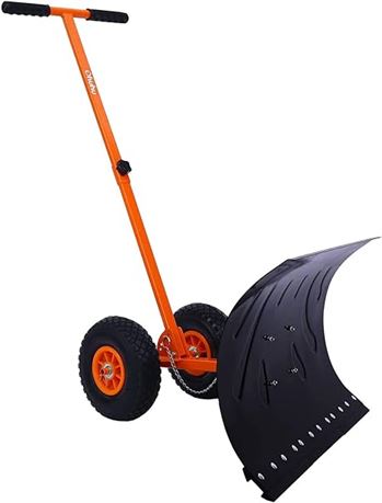 Snow Shovel with Wheels for Driveway Doorway, Ohuhu Heavy Duty Me...