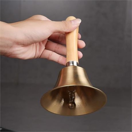 Super Loud Solid Brass Hand Call Bell
