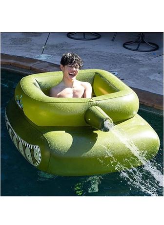 Tank Inflatable Pool Float - Swim Rings with Water Gun,Floatie,Swimming Ring