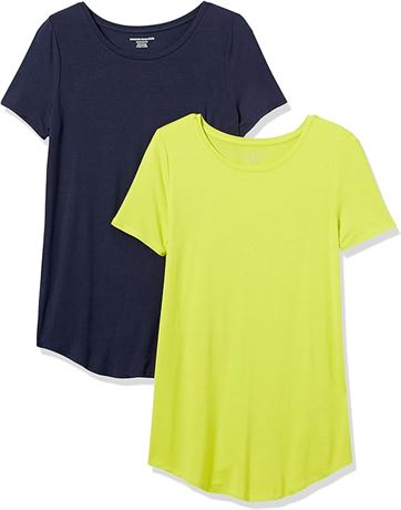 Amazon Essentials Womens 2-Pack Short-Sleeve Scoopneck Tunic