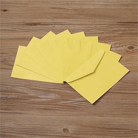 Tanshuqin 50 Pack Light yellow Envelopes 5x7 Self-Seal Envelopes A7 Invitation E
