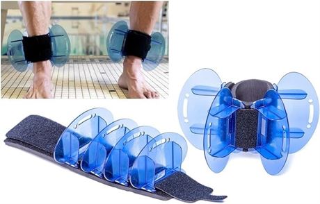 Aqualogix High Resistance Hybrid Aquatic Training Fin Set - Blue | Aquatic Cuffs