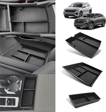Muslogy Center Console Organizer Compatible with Volkswagen Atlas & Cross Sport