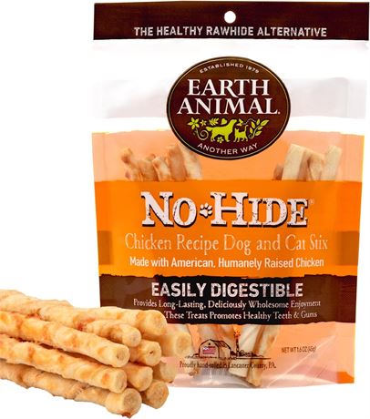 Pack of 3Earth Animal No-Hide Chicken Stix 10 Count/3 Ounces