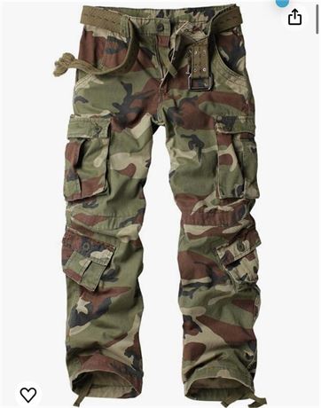 AKARMY Womens Cargo Pants with Pockets Outdoor Casual Ripstop Camo Military Comb
