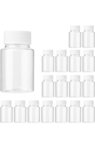 Lamoutor 30Pcs Clear Pill Bottle Plastic Medicine Bottle Empty Reagent Bottle