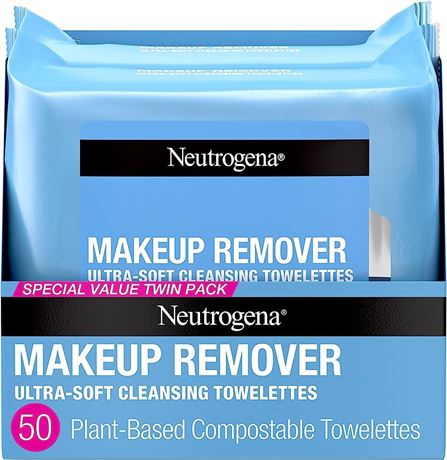 Neutrogena Makeup Removing Wipes Twin Pack, 2 Count