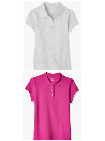 SIZE:7/8 PACK OF 2 The Children's Place Girls' Uniform Pique Polo