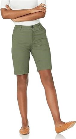 3XL, Amazon Essentials Women's Mid-Rise Slim-Fit 10" Inseam Bermuda Khaki Short