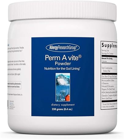 8.4 Oz - Allergy Research Group Perm A vite Powder - Gut Health for Men & Women,