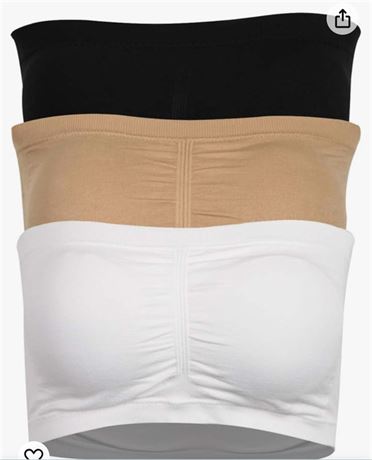 TIME AND RIVER Women's Girl's Padded Bandeau Bra, Strapless Basic Layer Tube Top