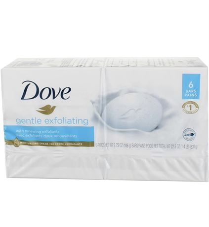 Dove Beauty Bar Gentle Exfoliating 4 oz, 6 Bar