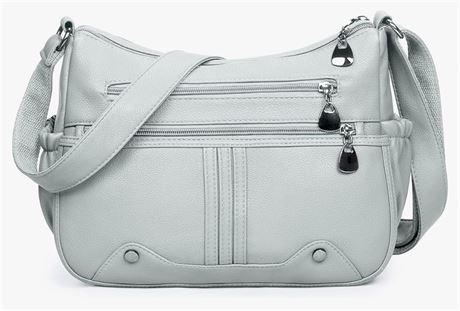 Women Soft PU Leather Shoulder Handbag Multi Pocket Crossbody Bag Ladies Medium