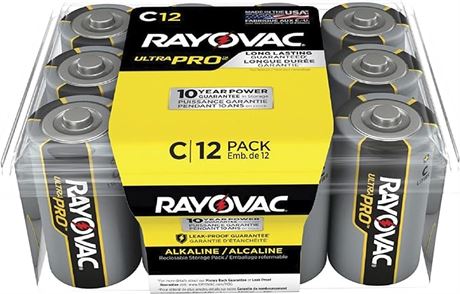 Rayovac ALC-12 UltraPRO Alkaline C Batteries, 12-Pack