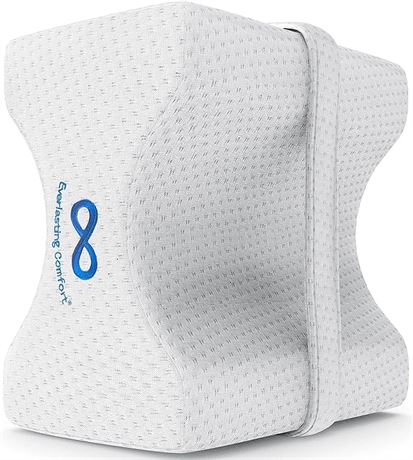 Everlasting Comfort Knee Pillow for Sleeping on Side - Dual Curved Memory Foam L