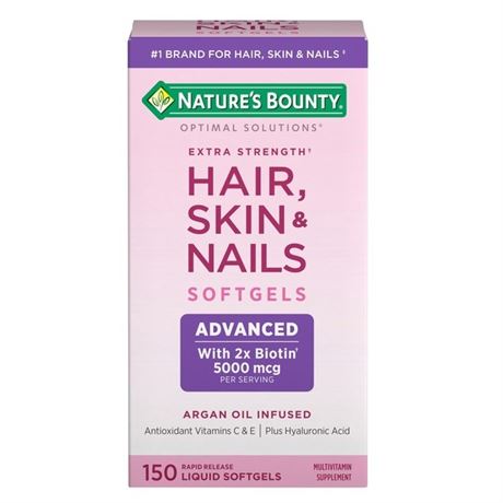 Nature's Bounty Optimal Solutions Advanced Hair, Skin & Nails Softgels, 150 Ct |