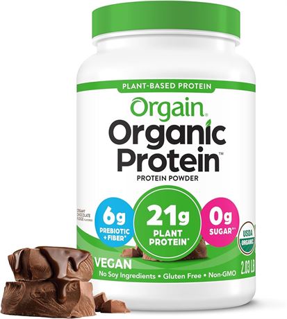 Orgain Organic Vegan Protein Powder, Creamy Chocolate Fudge 2lb Exp 10/30/2025