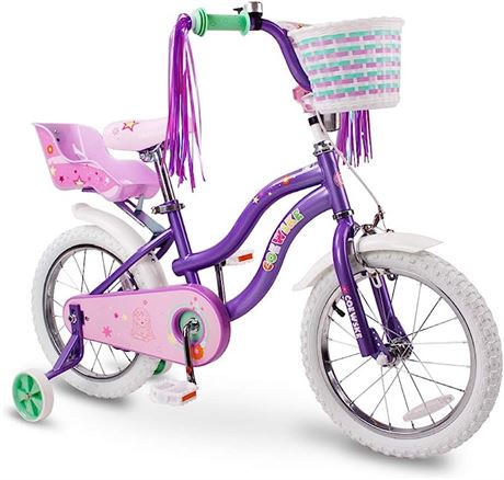 COEWSKE Kid's Bike Steel Frame Children Bicycle Little Princess Style 14INCH