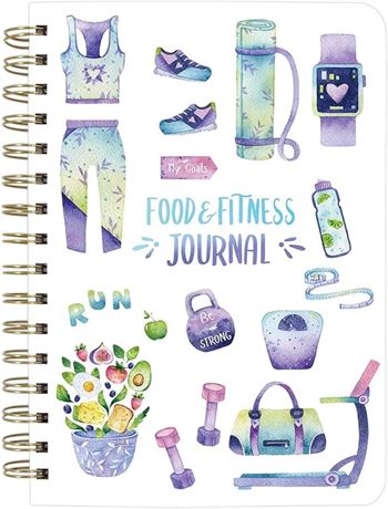 Food and Fitness Journal Meal Journal Diary Workout Wellness Log Notebook