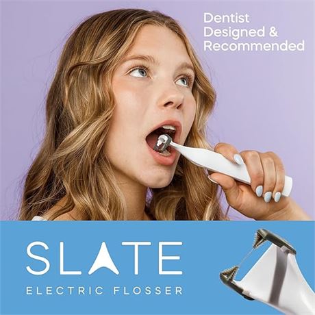 Slate Electric Flosser | Gum Stimulator, Tongue Scraper/Cleaner, Reu...