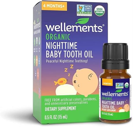 Wellements Organic Nighttime Baby Tooth Oil | Peaceful Nighttime Teething* |