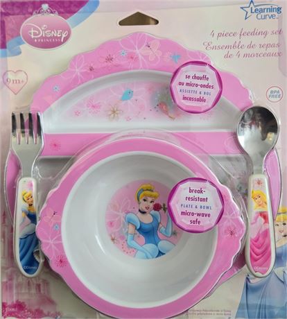 2 Pack, 4 Piece ea - The First Years Princess Feeding Set, 9 m+
