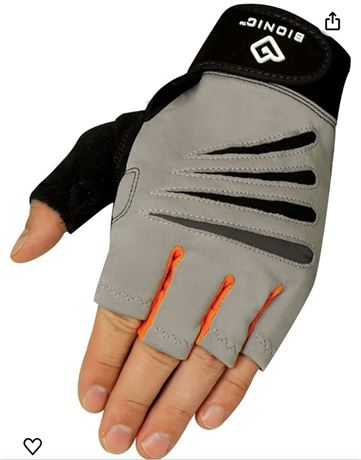 BIONIC Glove Men's Cross-Training Fingerless Gloves w/Natural Fit Technology, Gr