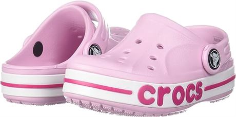 C6 - Crocs Unisex-Child Bayaband Clogs, Ballerina Pink/Candy Pink, Toddler