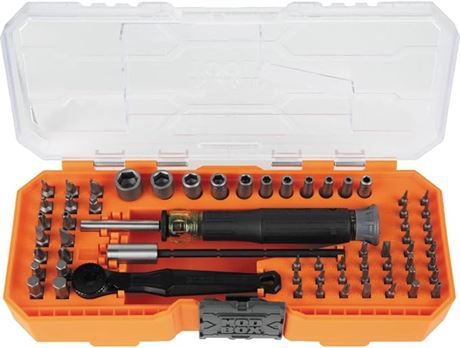 64 Piece - Klein Tools 32787 Micro-Ratchet Bit Precision Driver Set with Modular