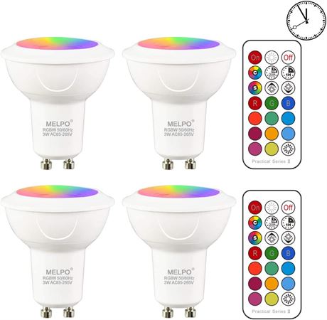 MELPO GU10 LED Light Bulbs, 5W, 40W Equivalent - Pack of 4