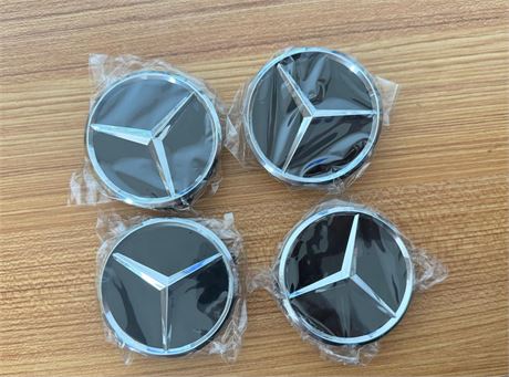 4xMercedes OEM Wheel Center Caps Emblem 75mm A0004002700 Titan color