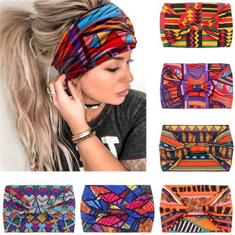 IVARYSS Wide Headbands for Women, Knotted Head Wraps Turbans, Large African Styl