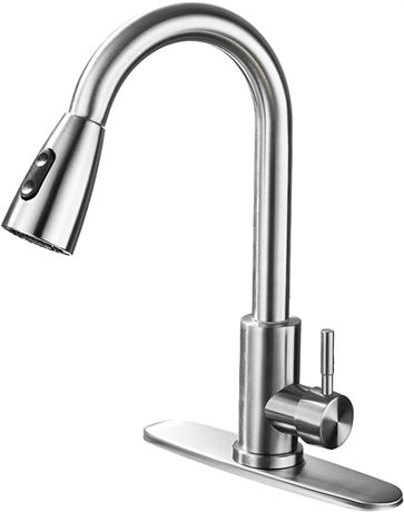 Kitchen Faucet with Pull Down Sprayer,Stainless Steel Brushed Nickel Kitchen Sin