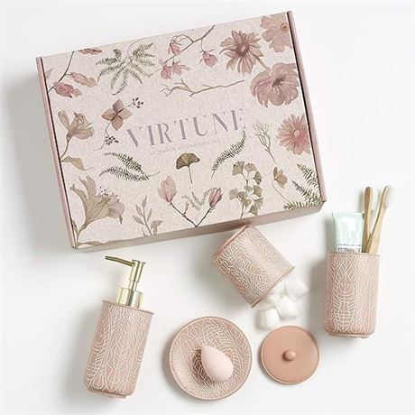 Premium Coral Pink Bathroom Accessories Set